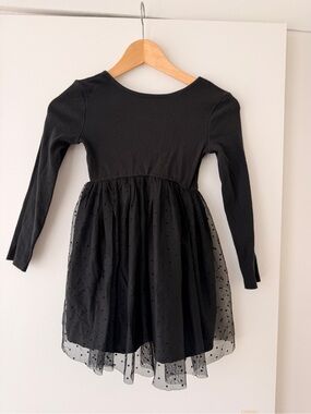 Gap Kids Black Long Sleeve Tulle Dress Size 6 Party Style Great Condition